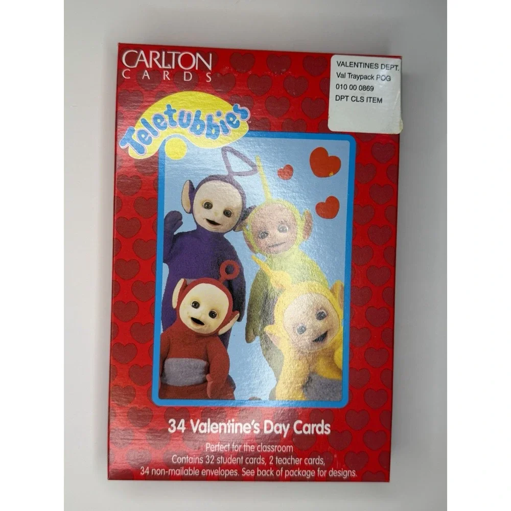 Teletubbies 34 Valentines Set Vintage Valentine's Day sealed 1999 Carlton Cards